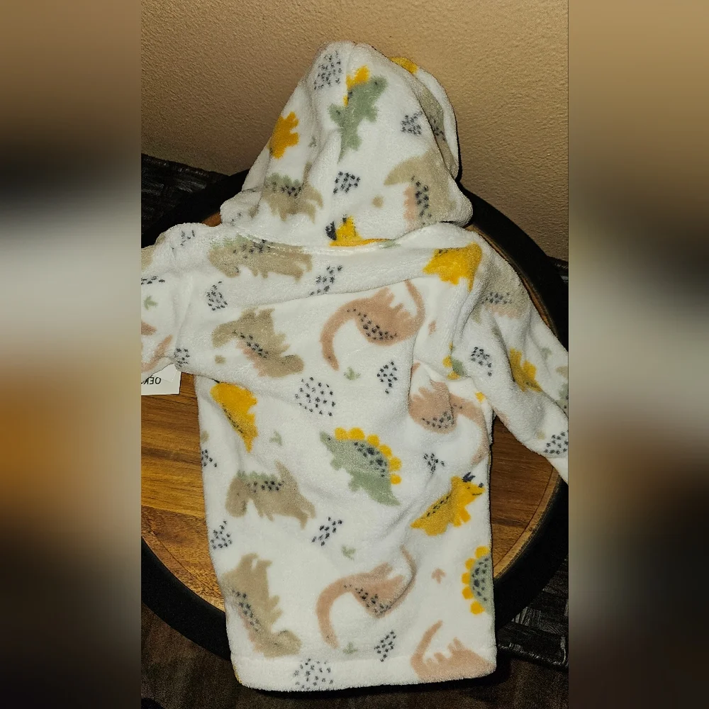 Baby NWT Dinosaur Bundle - Bin, Robe, Toy, Burp Cloths And Blankets